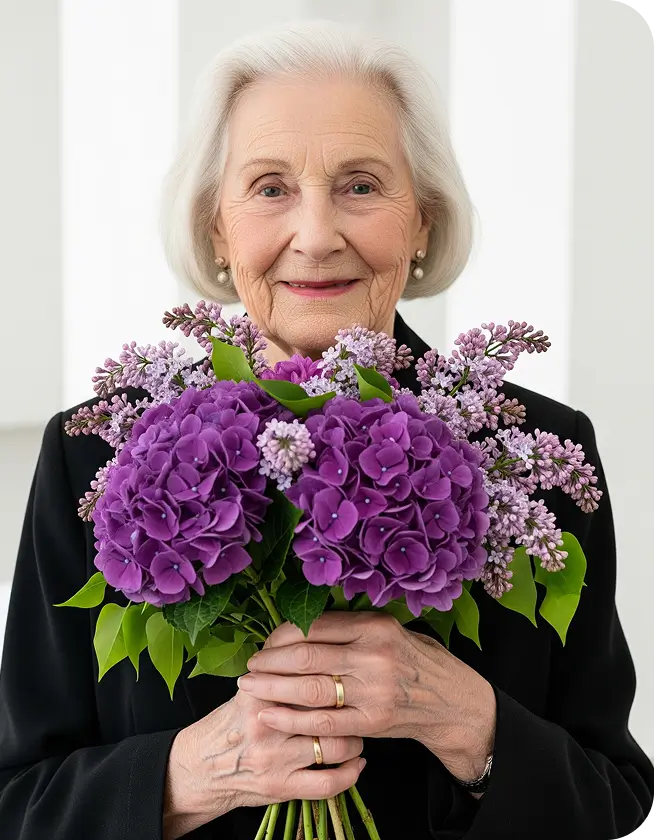 Senior woman receiving home health care